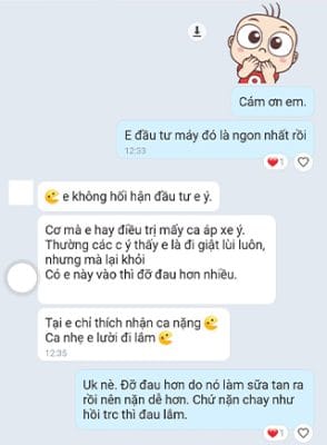 Feedback của khách hàng sau khi sử dụng sản phẩm máy siêu âm trị liệu mini Roscoe UP 2