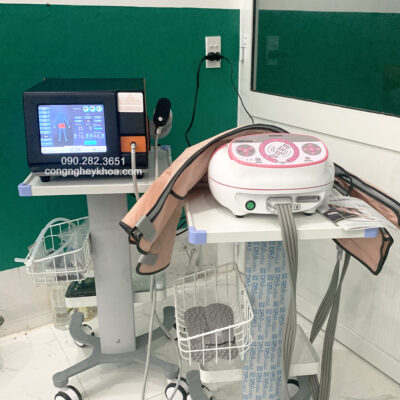 máy nén ép trị liệu q2200 đang được sử dụng tại phòng khám bác sĩ Hoài, Long Thành, Đồng Nai