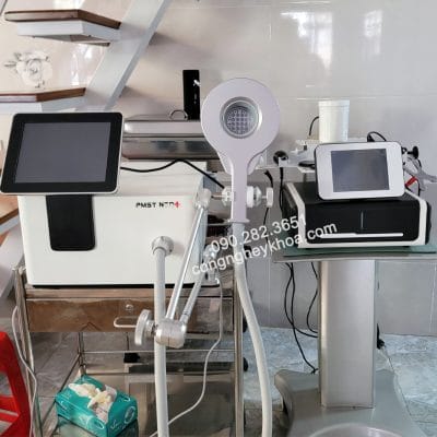Hình ảnh máy từ trường siêu dẫn kết hợp Laser cùng Máy sóng cao tần RF kết hợp bộ công cụ trải mạc cơ Graston (Máy Tecar) tại phòng khám Vĩnh Cửu - Đồng Nai
