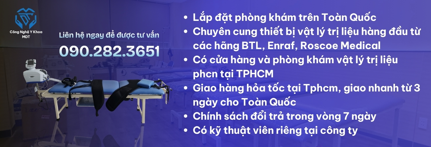 Trang Chủ 14 Lắp đặt phòng khám và thiết bị vật lý trị liệu phcn toàn quốc Lắp đặt phòng khám trên Toàn Quốc Chuyên cung thiết bị vật lý trị liệu hàng đầu từ các hãng BTL, Enraf, Roscoe Medical Có cửa hàng và phòng khám vật lý trị liệu phcn tại TPHCM Giao hàng hỏa tốc tại Tphcm, giao nhanh từ 3 ngày cho Toàn Quốc Chính sách đổi trả trong vòng 7 ngày Có kỹ thuật viên riêng tại công ty