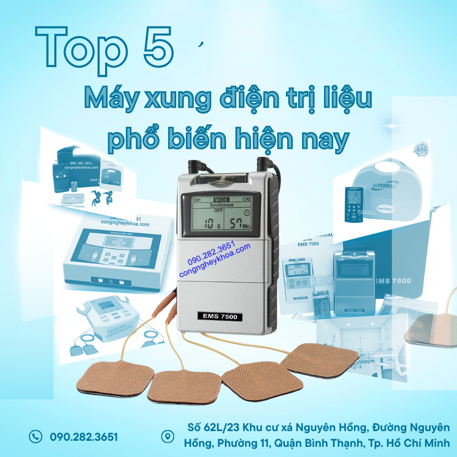 Top 5 máy xung điện trị liệu phổ biến hiện nay