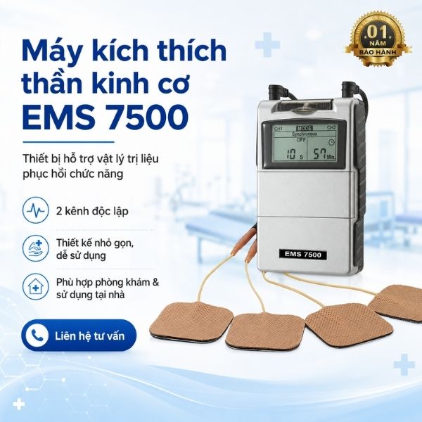 So sánh TENS và EMS trong vật lý trị liệu phục hồi chức năng 2 Máy điều trị dòng điện EMS 7500