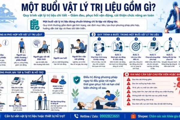 Một buổi tập vật lý trị liệu gồm những gì Quy trình vật lý trị liệu chi tiết