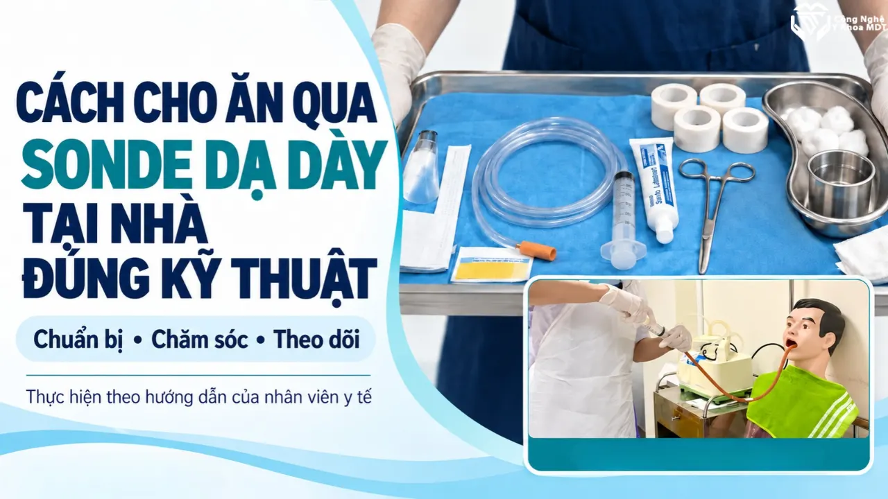 Cho ăn qua sonde dạ dày tại nhà: dụng cụ và mô hình thực hành